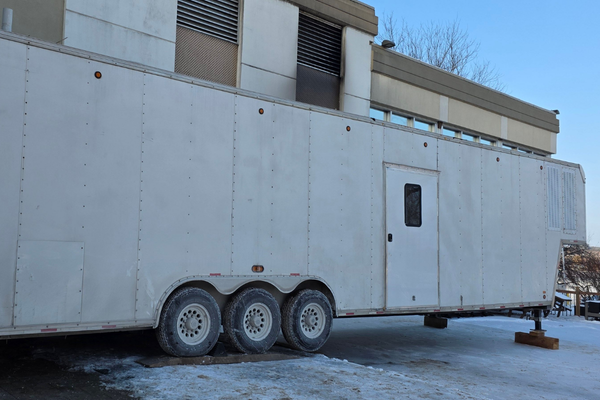 Mobile kitchen positioned beside Crowne Plaza Fredericton